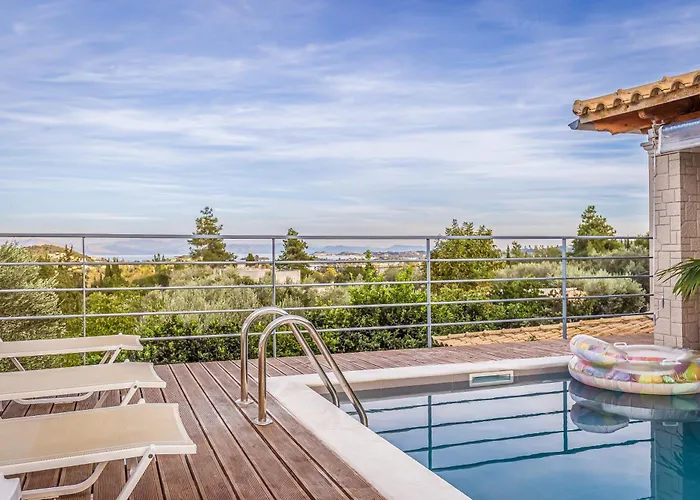 Olivia Corfu - Amazing Sea-view 3 Bedroom With A Pool וילה *